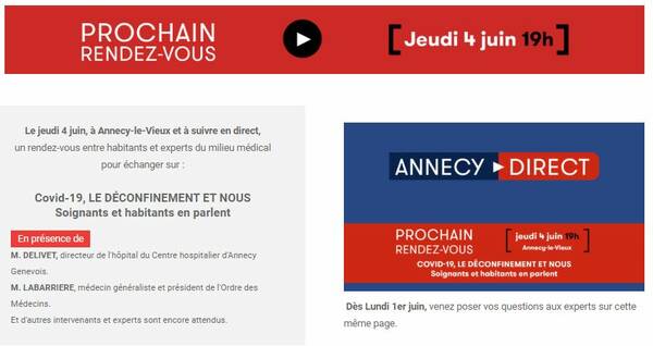 Site Annecy : espace spécifique Covid Le direct